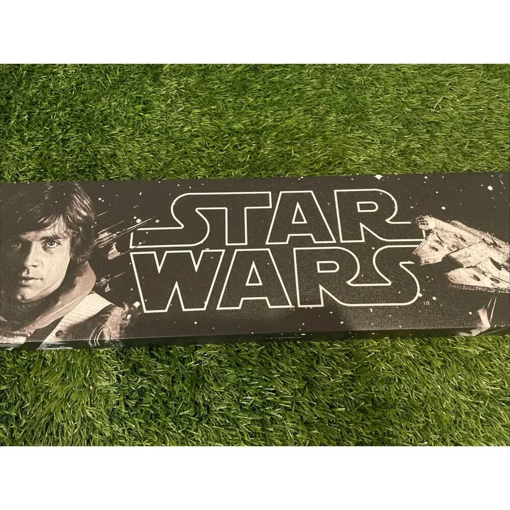 Star Wars Panoramic Canvas Wall Art Sign At Home Decor Yoda Han Solo 36x6